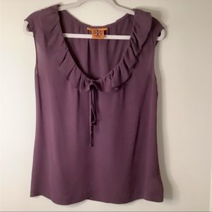 Tory Burch Ruffled Scoop Neck Top